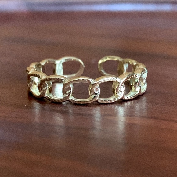 Jewelry - 18K Gold Plated Titanium Steel Chain Link Ring